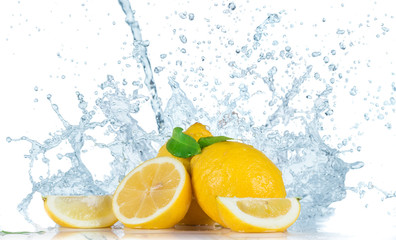 Fruit with water splash