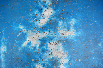 Grunge rusty texture blue and white background.