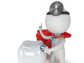 Obraz na płótnie Canvas Superhero Doctor checkup healthy tooth