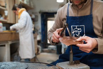 Sicilian puppet artisan at work