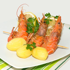 Fried shrimps, traditional italian cuisine