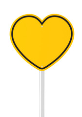 Heart shaped road sign