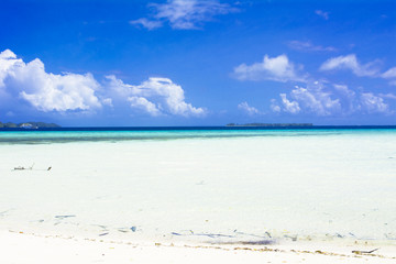 パラオのロングビーチの海と空