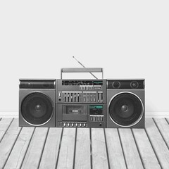 Radio. Old worn radio