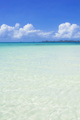 パラオのロングビーチの海と空