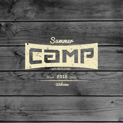Summer camp badges logos and labels for any use