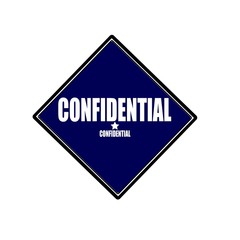 Confidential white stamp text on blue black background