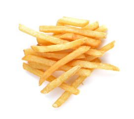 French fries isolated on white background