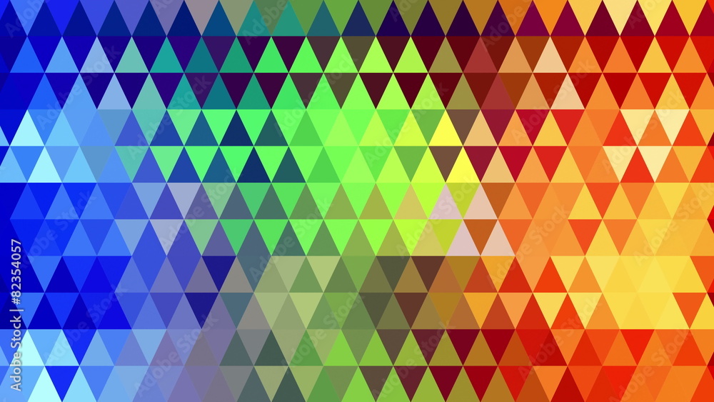 Poster rainbow spectrum triangles geometric loopable background 4k