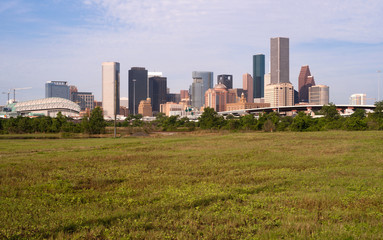 Fototapeta na wymiar Houston Skyline Southern Texas Big City Downtown Metropolis