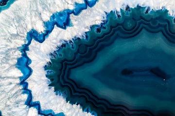 Deurstickers Kristal Blauwe Braziliaanse geode