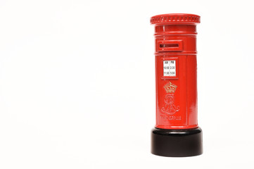 London postbox isolated on white background