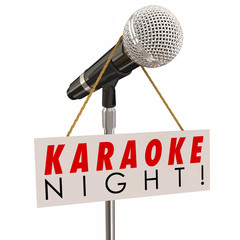 Karaoke Night Microphone Sign Advertising Fun SInging Party