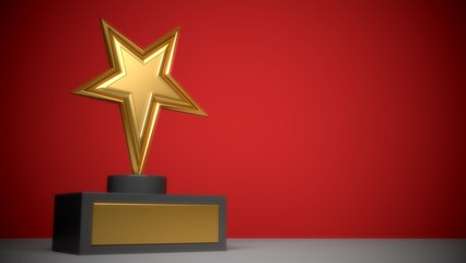 Award. 3D. Star award against gradient background