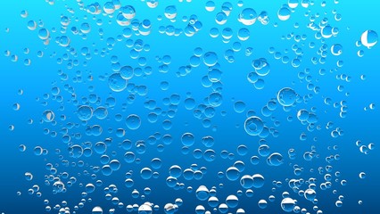 Champagne. 3D. Red abstract bubbles background.