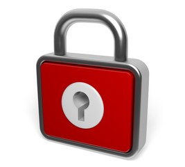 Lock. 3D. Lock metallic icon
