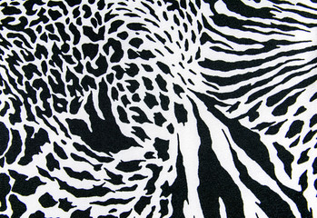 texture of print fabric striped zebra and leopard for background