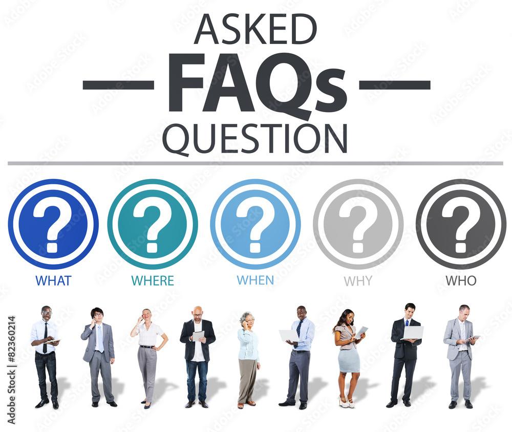 Poster frequently asked questions faq problems concept