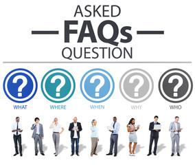 Frequently Asked Questions FAQ Problems Concept