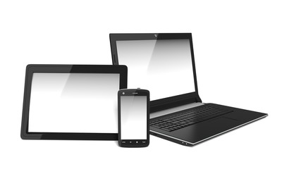 Obraz premium Digital Tablet. 3D. Blank electronics screens