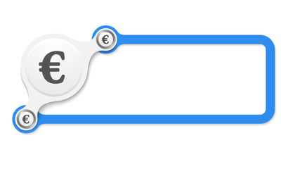 Vector blue box for your text and euro symbol