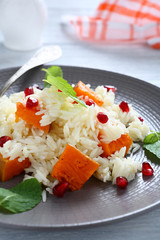 rice with pieces of pumpkin