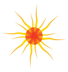 Artistic orange sun illustration