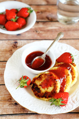 Pancakes with strawberries