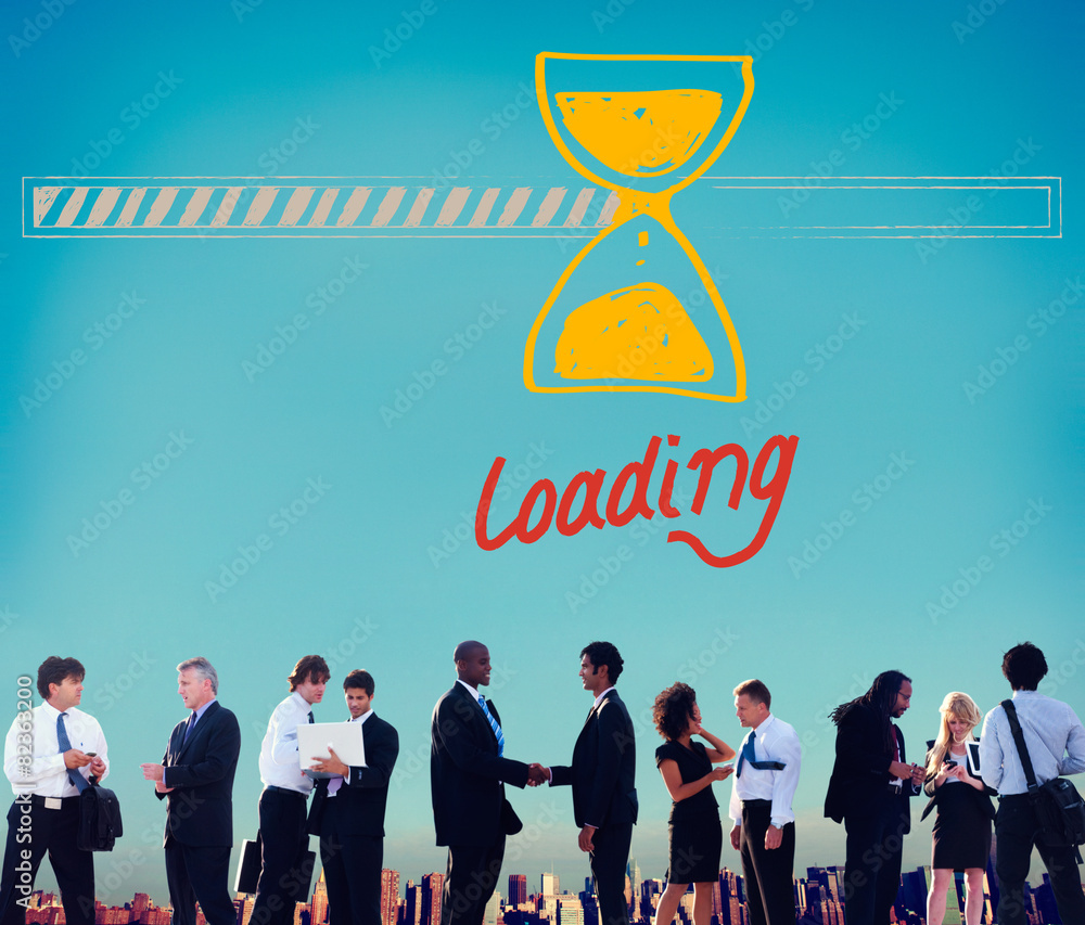 Poster loading data information transfer digital internet concept