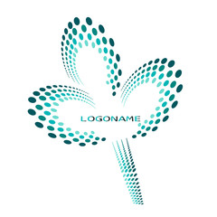 Abstract vector flower  logotype concept isolated on white