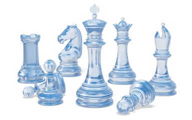 Chess. 3D. 3D Mixed Red Chess Pieces