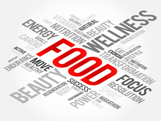 FOOD word cloud, fitness, sport, health concept