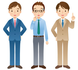 ビジネスマン　全身　複数