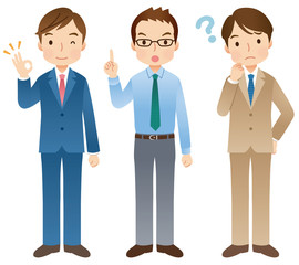 ビジネスマン　全身　複数