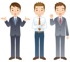 ビジネスマン　全身　複数