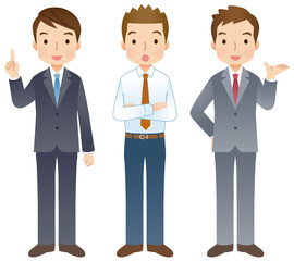 ビジネスマン　全身　複数