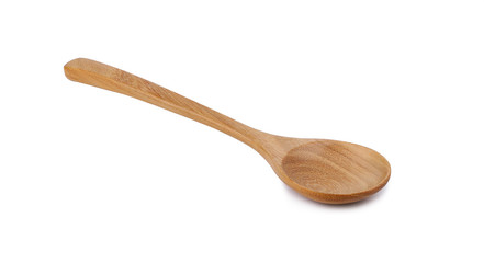 Wooden spoon isolated on white background