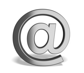 Fototapeta premium @. 3D. Chrome E-mail Symbol