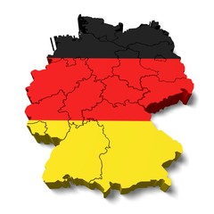 Germany. 3D. Germany map with flag