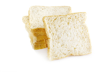 slice of bread on white background