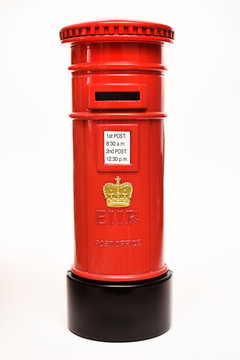 Fototapeta London postbox isolated on white background