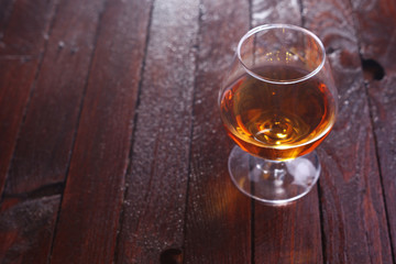 Brandy on wood