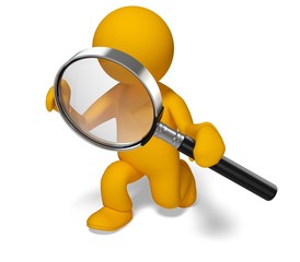 Magnifying Glass. 3D. Searching