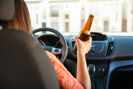 Woman drinking and driving