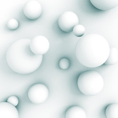 Abstract Spheres Soft White Light Background