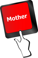 Keyboard with mother word on computer button vector