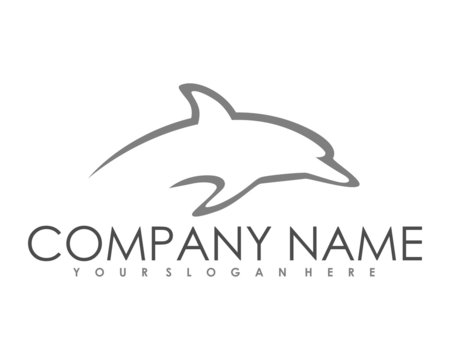 dolphins fish silhouette logo image vector