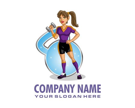 girl fitness character image vector