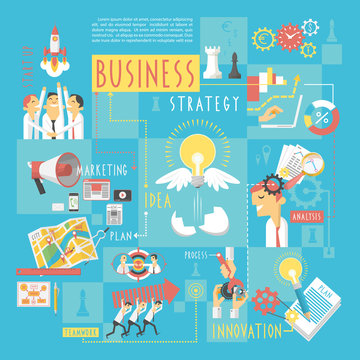 Business concept infographic elements poster