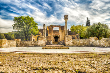 Naklejka premium Ruins at VIlla Adriana (Hadrian's Villa), Tivoli, Italy